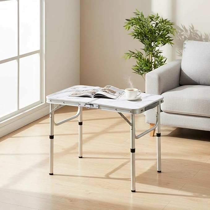White Marble Top & Silver Frame