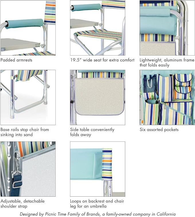 St. Tropez Collection - Sky Blue With Multi Stripe Pattern