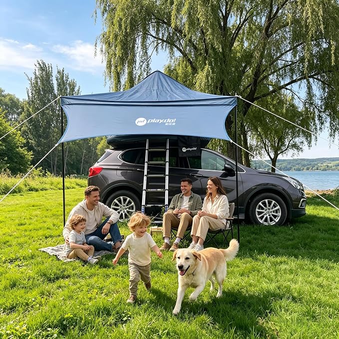 Tent with 90°awning