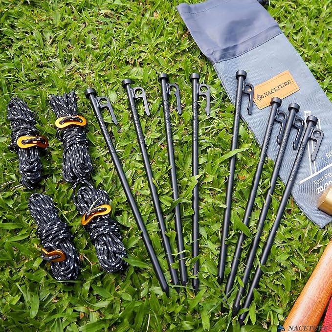 Tent Stake 8 Pack + Storage Bag
