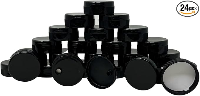 38mm Black Flip Top Lid - 24 Pack