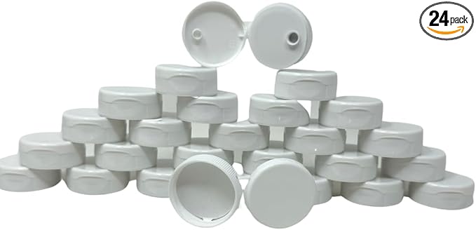38mm White Flip Top Lid - 24 Pack