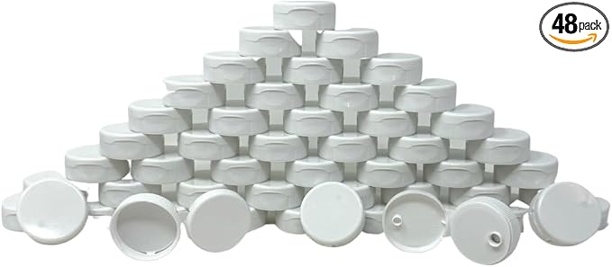 38mm White Flip Top Lid - 48 Pack