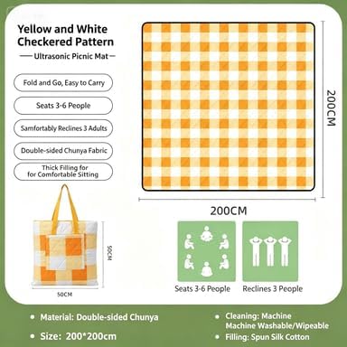 Yellow and White Checkered Pattern