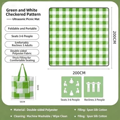 Green and White Checkered Pattern