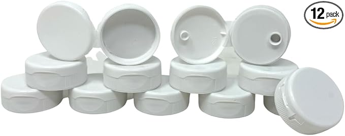 38mm White Flip Top Lid - 12 Pack