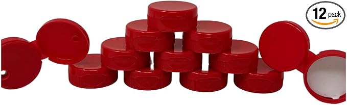 38mm Red Flip Top Lid - 12 Pack