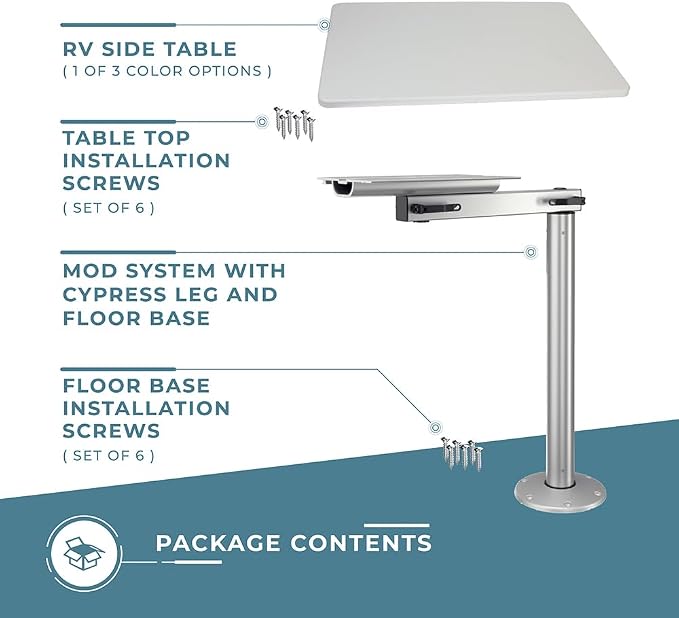 Light Grey Table Top W/ Silver Mod With Cypress Table Leg