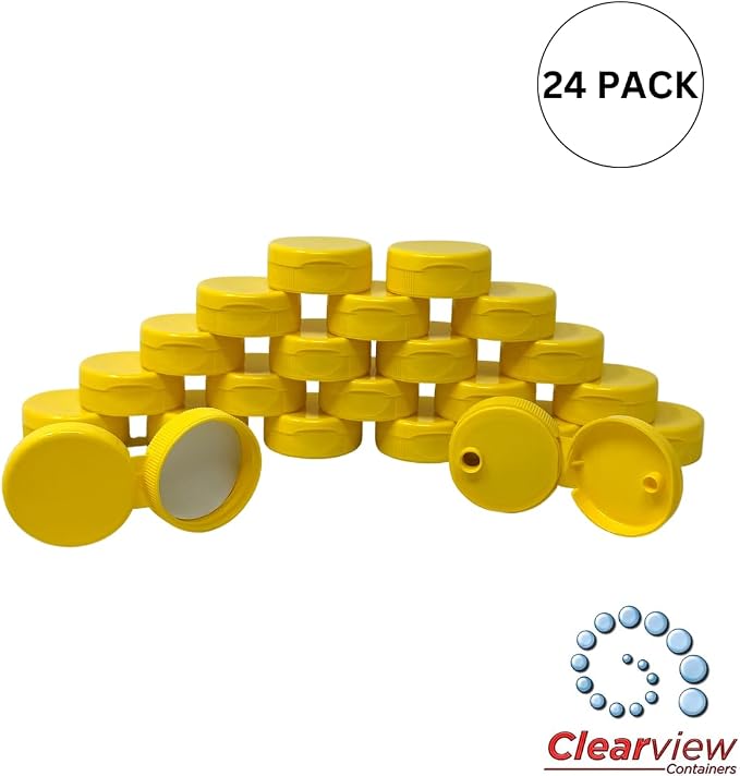 38mm Yellow Flip Top Lid - 24 Pack