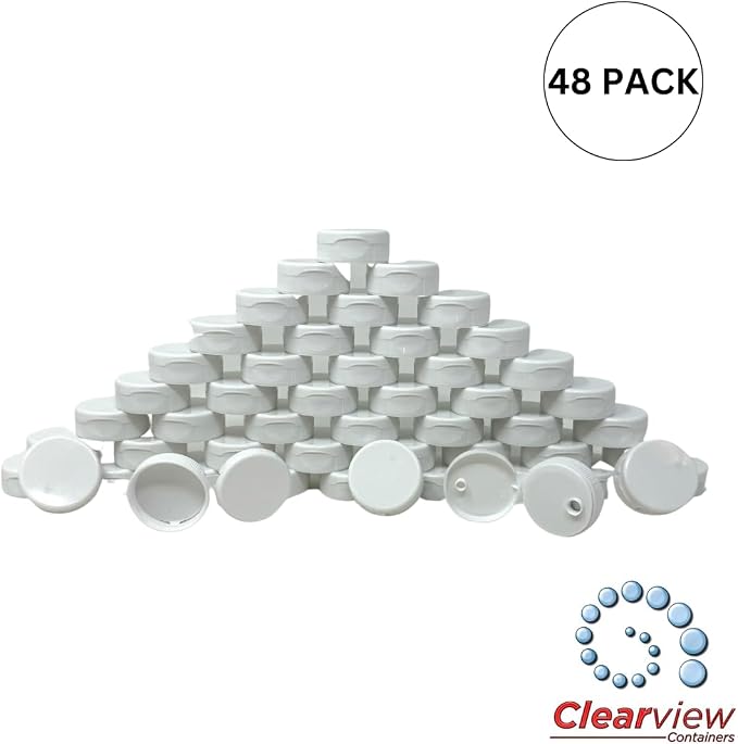 38mm White Flip Top Lid - 48 Pack