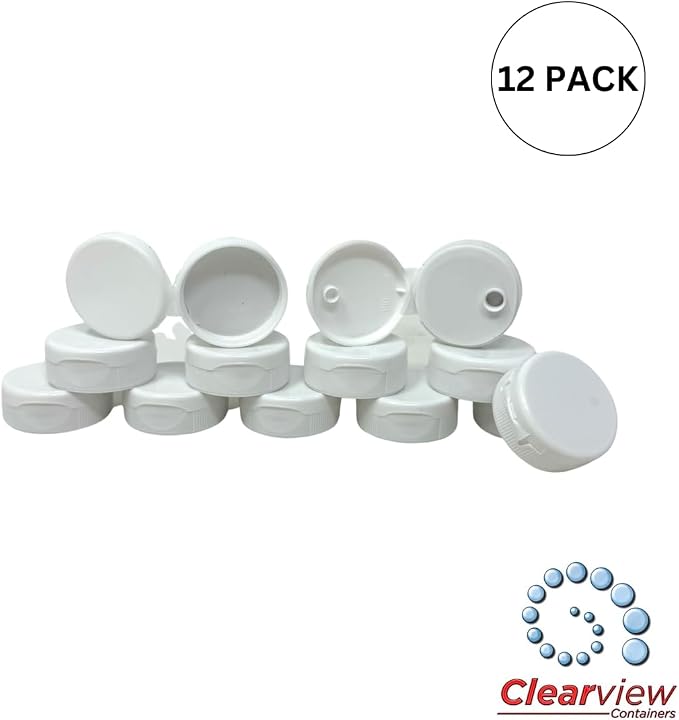 38mm White Flip Top Lid - 12 Pack
