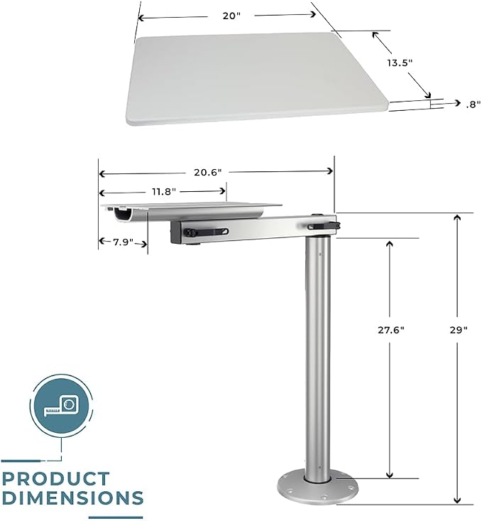 Light Grey Table Top W/ Silver Mod With Cypress Table Leg