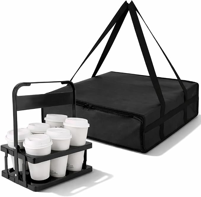 Black Bag with Drink Carrier