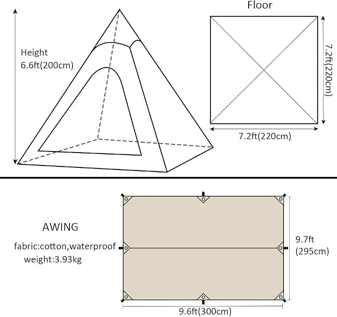 Tent and awning