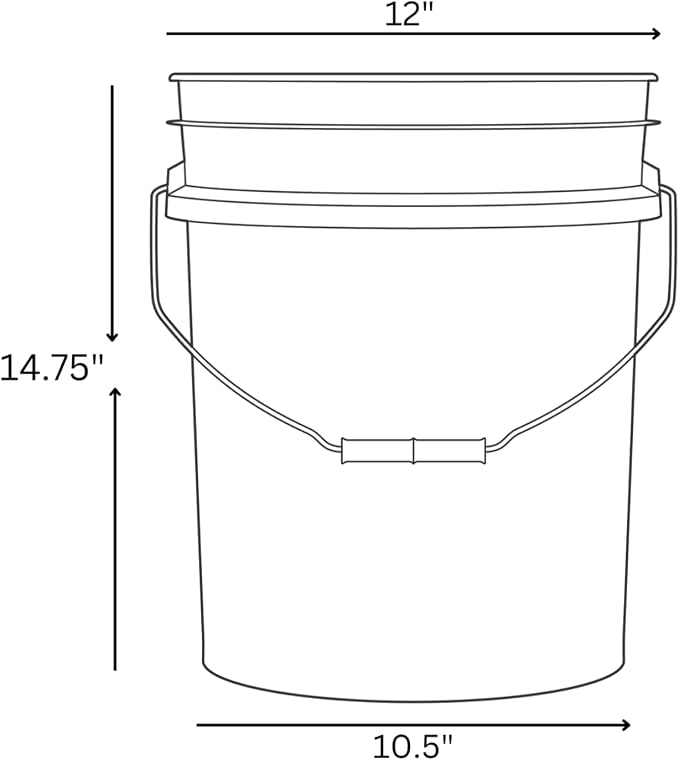White Buckets With Blue Lids