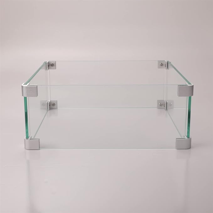 Square Glass Wind Guard for 32in Table