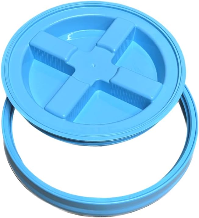 White Buckets With Aqua Lids