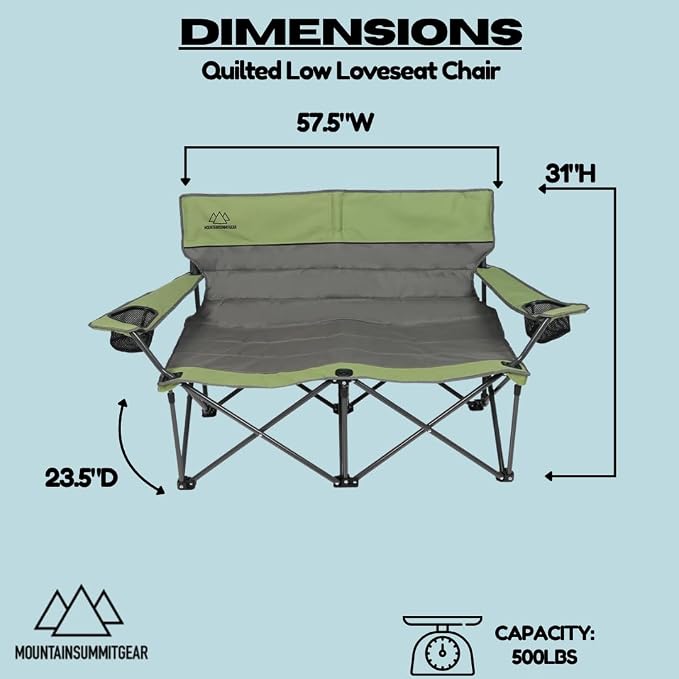 Low Loveseat (Gray/Asaparagus)