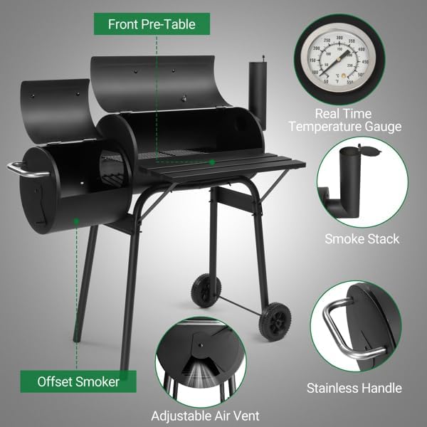 Barrel Grill with Offset Smoker