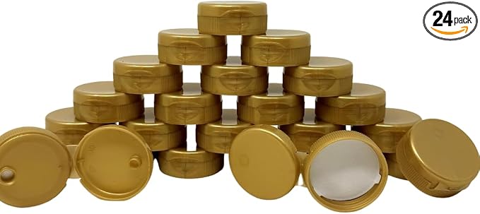 38mm Gold Flip Top Lid - 24 Pack