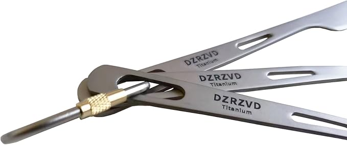 Titanium Spoon Fork Knife Set with Carabiner