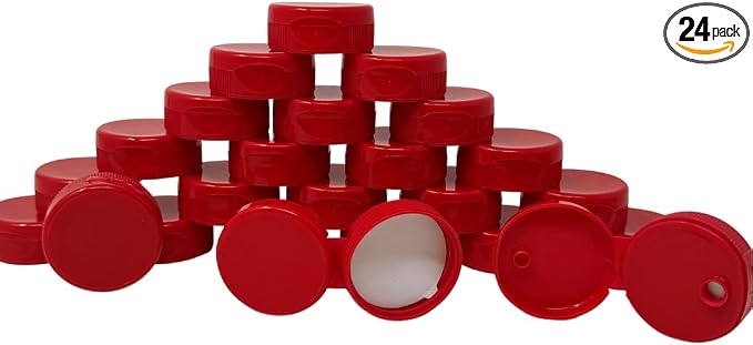 38mm Red Flip Top Lid - 24 Pack