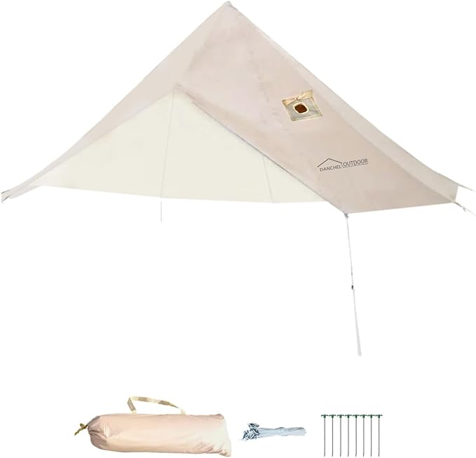 Beige Rain Fly Tarp with Stove Jack