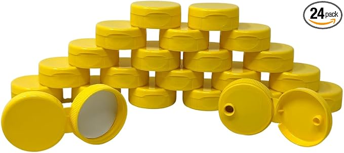 38mm Yellow Flip Top Lid - 24 Pack