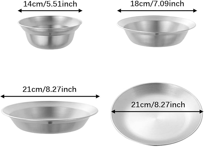 4pcs Silver