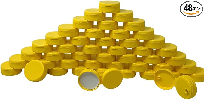 38mm Yellow Flip Top Lid - 48 Pack