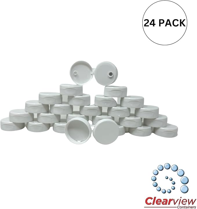 38mm White Flip Top Lid - 24 Pack