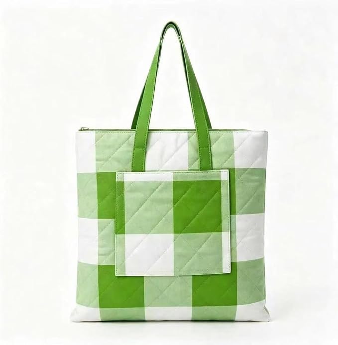 Green and White Checkered Pattern