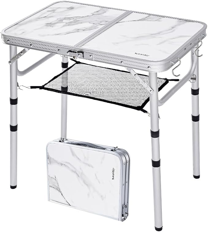 White Marble Top & Silver Frame