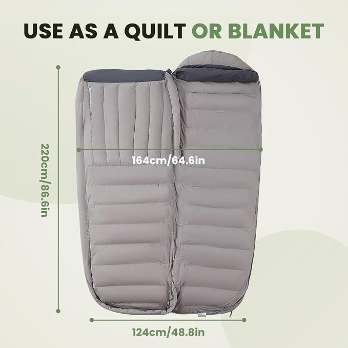 Mummy Gray/0℉/Right Zipper/Duck Down