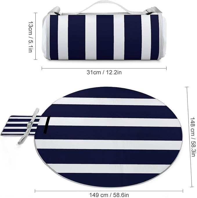 Navy Blue and White Stripes