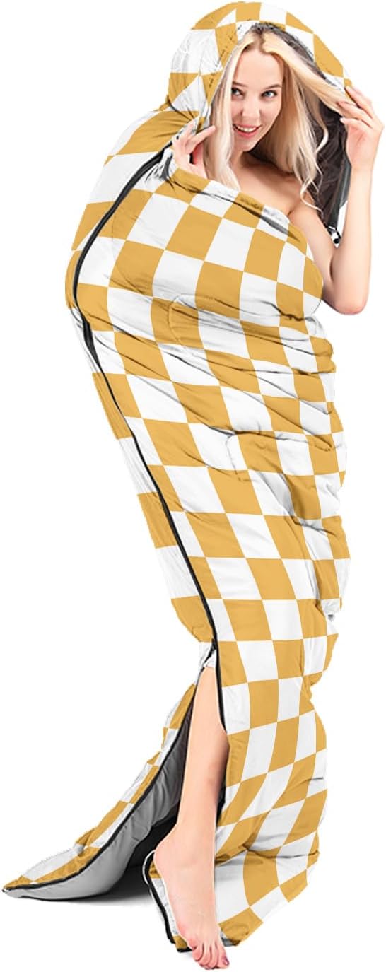 Orange and White Check
