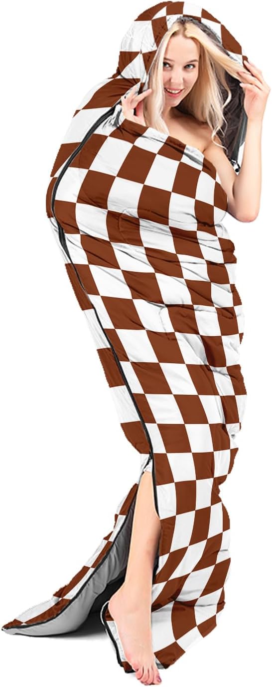 Brown and White Check