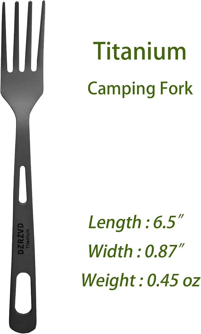 Titanium Spoon Fork Knife Set with Carabiner