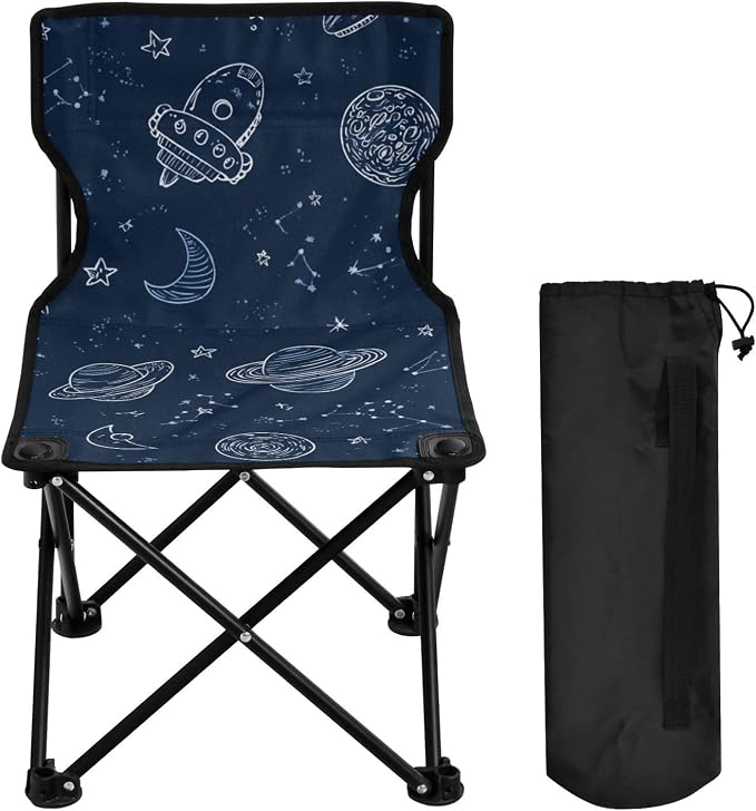 Doodle Space Moon Navy Blue