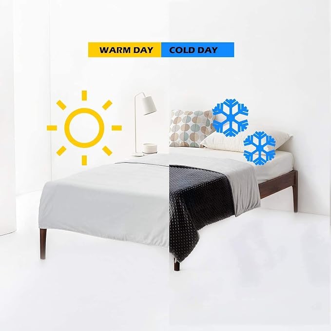 Cooling Rayon & Cozy Velvet Dual-sided Cover Light Grey