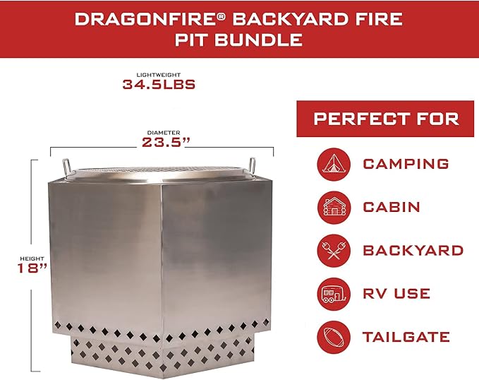 Stainless Backyard Smokeless Firepit