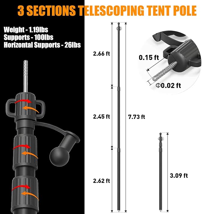 Telescoping 7.7ft * 2