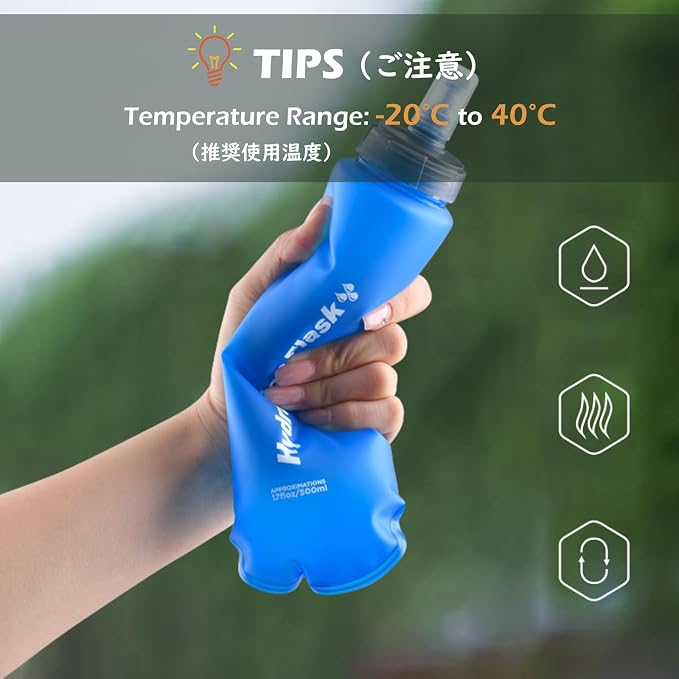 500ml/16.9oz - Y - Blue - Pack of 2
