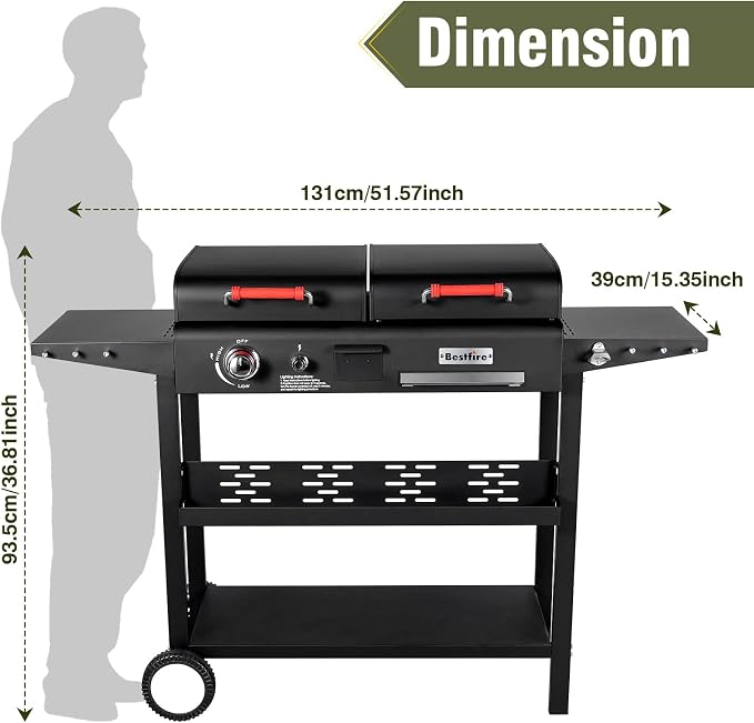 grill with flat top grill - double lid