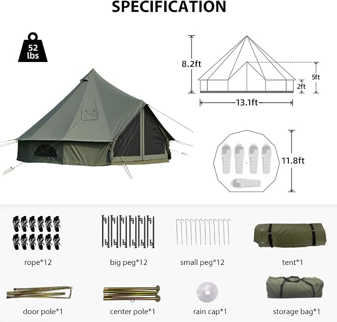 13ft*13ft*8.2ft (4-5 person)(Green)