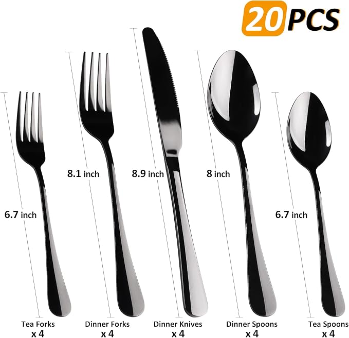 20 Piece-Black