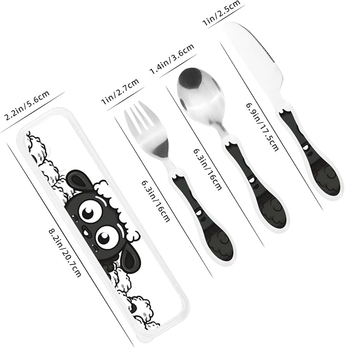Cartoon Black White Sheep