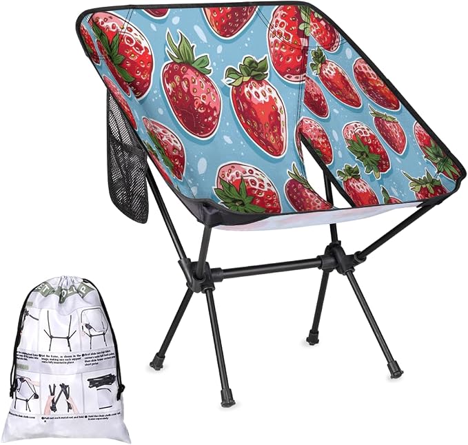Strawberry Pattern Blue Background