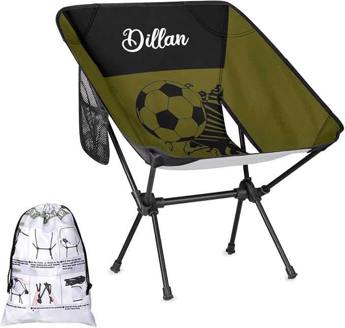 Custom Camping Chair With Name, Personalized Portable Backpacking Chair Lightweight Folding Chair fo