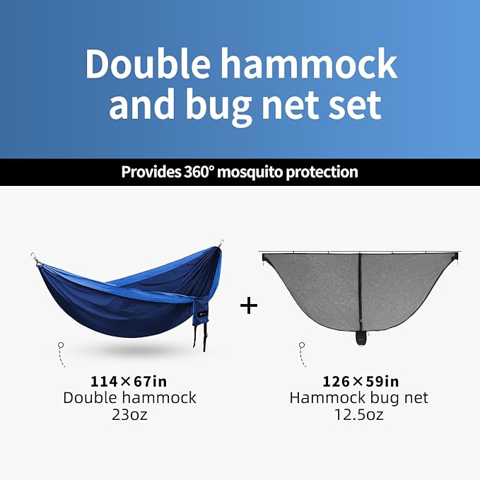 Blue Hammock + Bug Net